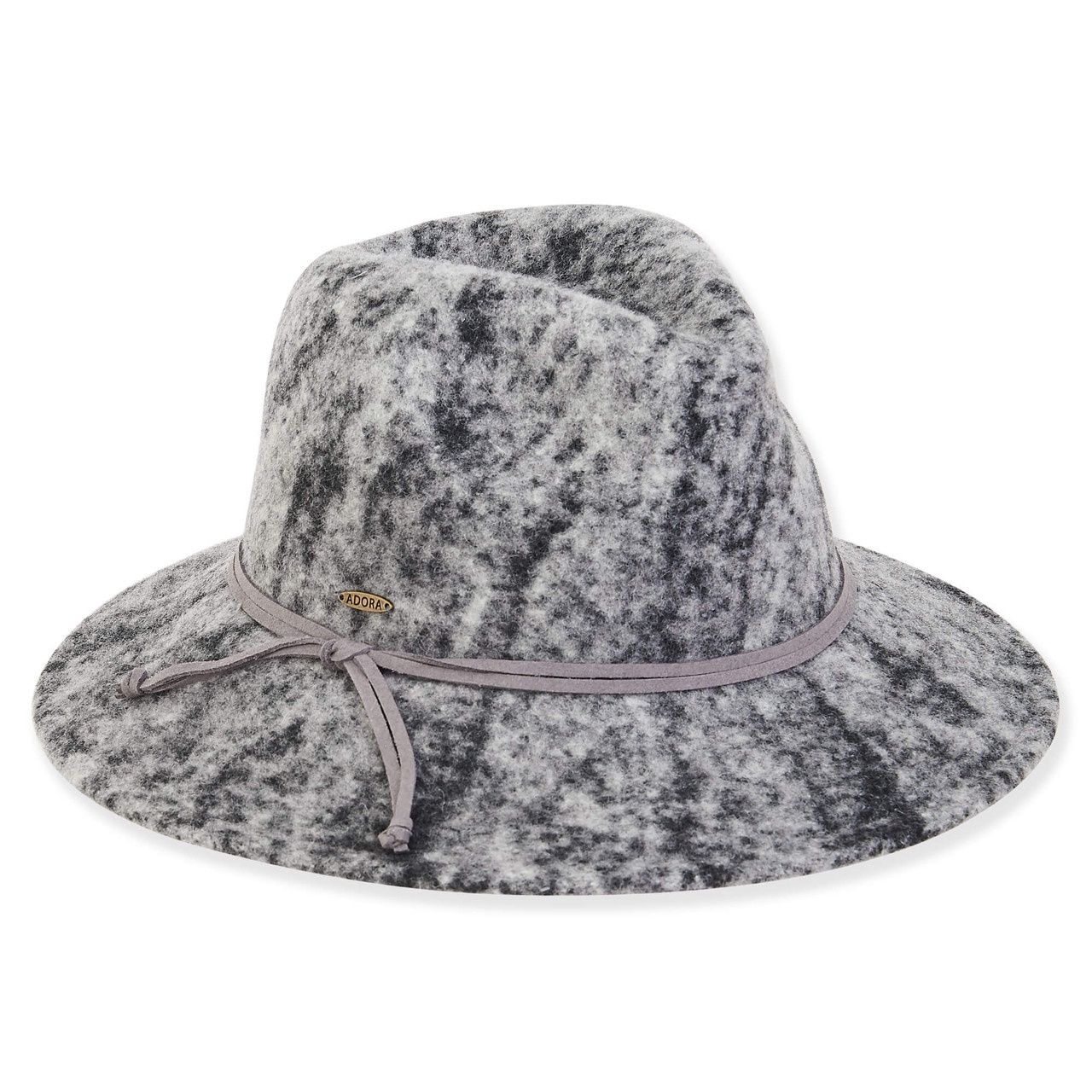 AD1460 Suede Trim, Colour: A Grey, Size: O/S