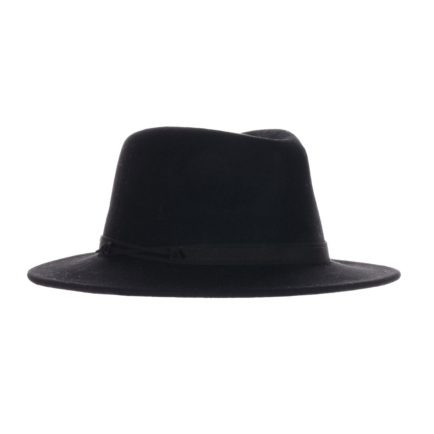 Larisa Wool Felt Fedora Hat, Colour: Black, Size: OSFM Adjustable
