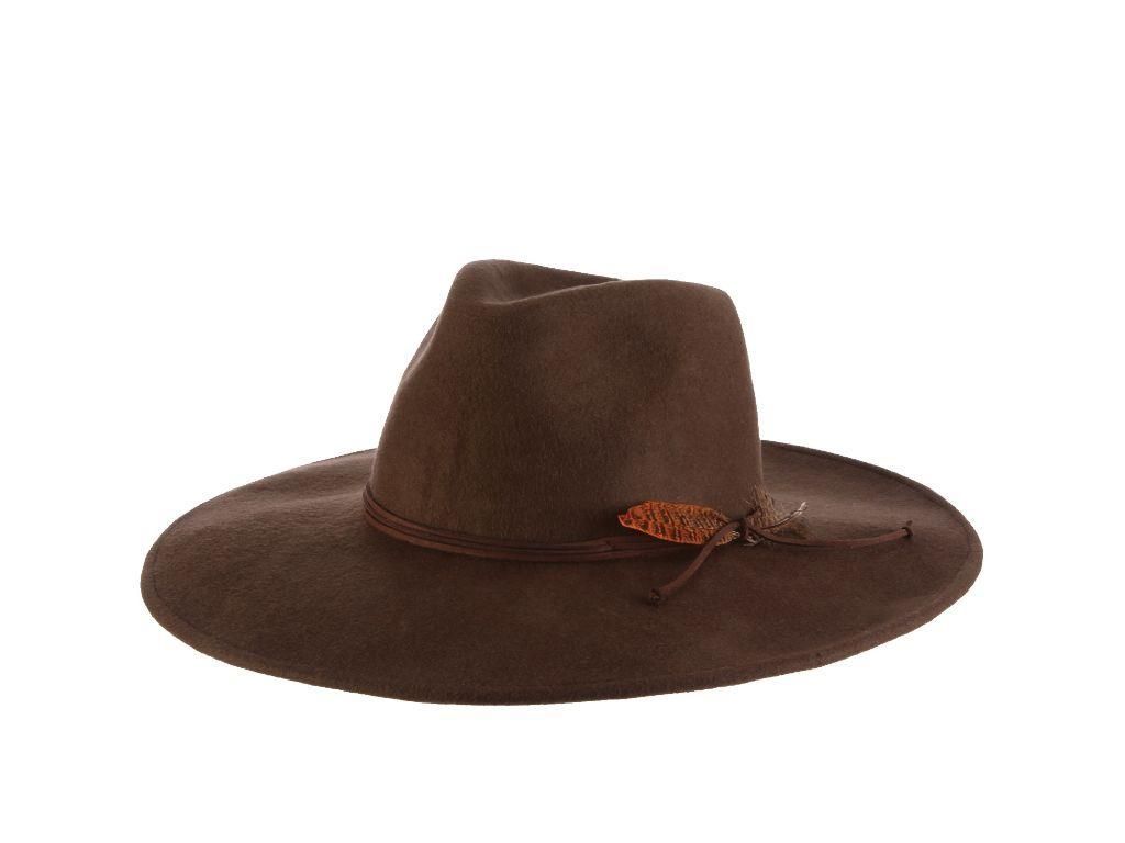 Marin Crushable Wool Felt Rancher, Colour: Brown, Size: OSFM Adjustable