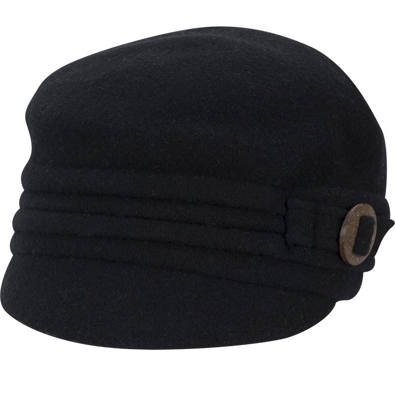 Johnes Boiled Wool Cadet Hat, Colour: Black, Size: One-Size