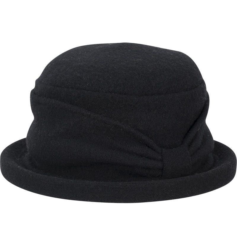 Silva Boiled Wool Cloche Hat - One-Size, Colour: Black, Size: One-Size