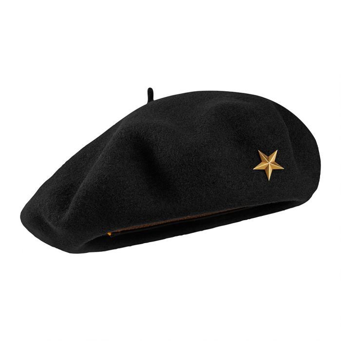 Ché Guevara Merino Wool Basque Beret, Colour: Black, Size: Medium 57 cm