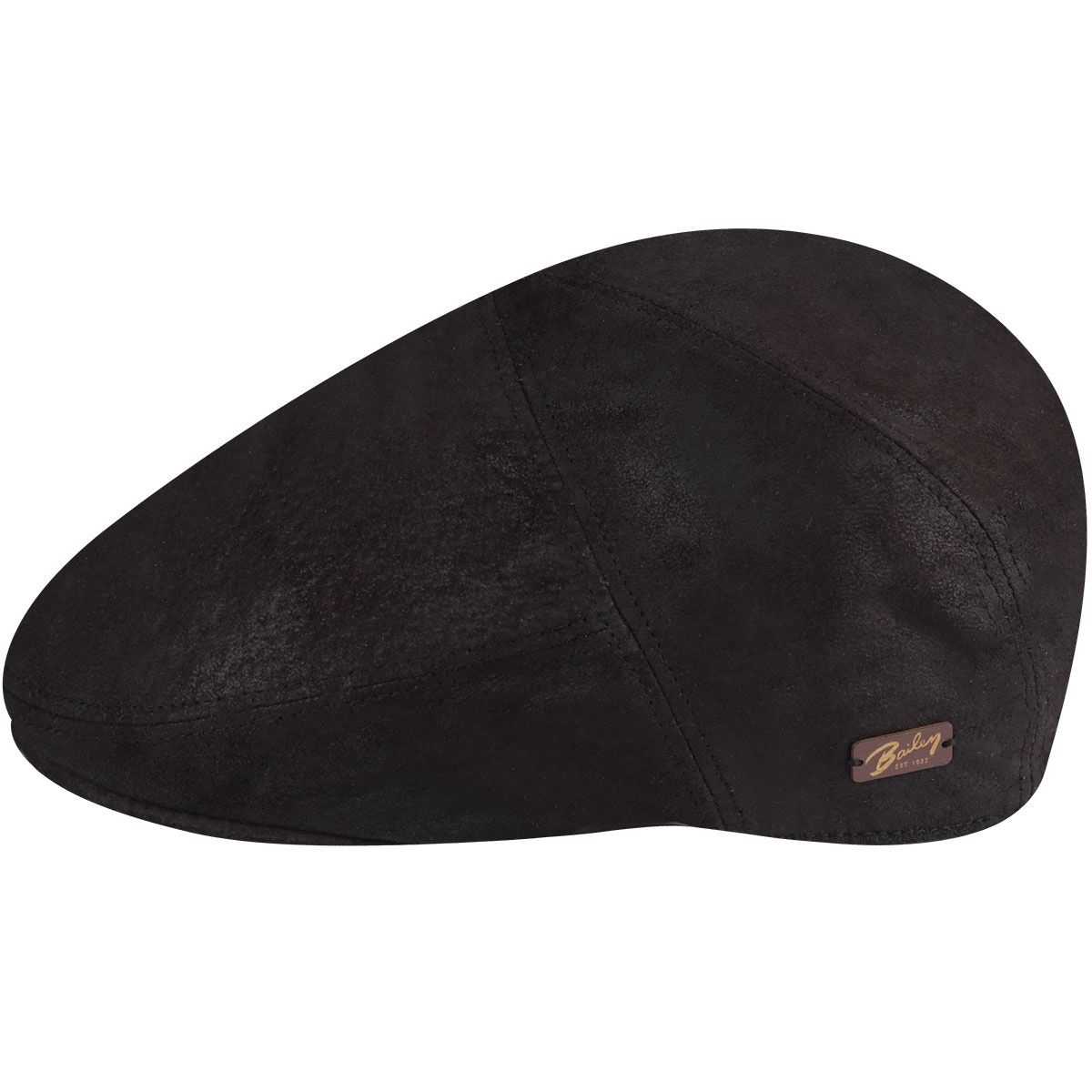 Lazar 5 Panel Leather Ivy Cap, Colour: Dark Coffee, Size: Small