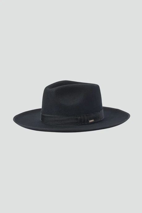 Reno Wool Felt Fedora, Colour: Black, Size: XS