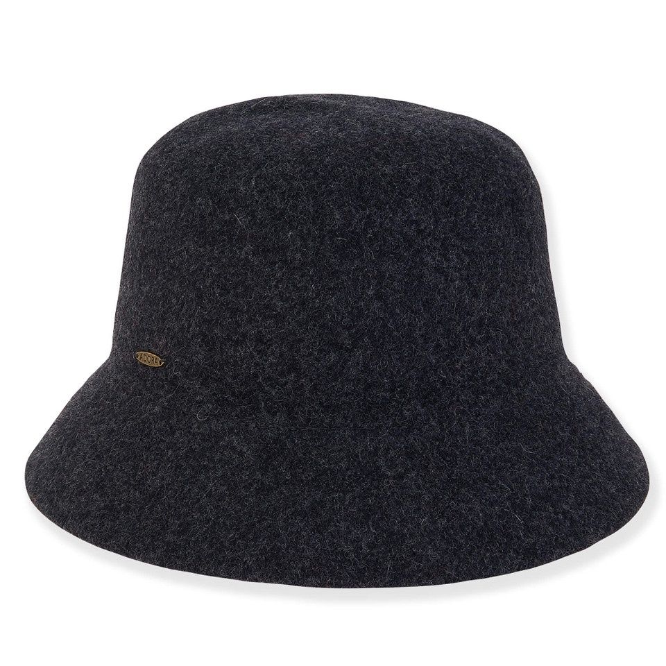 AD1619 | Orla | Women's Soft Wool Bucket, Colour: A Black, Size: OSFM Adjustable