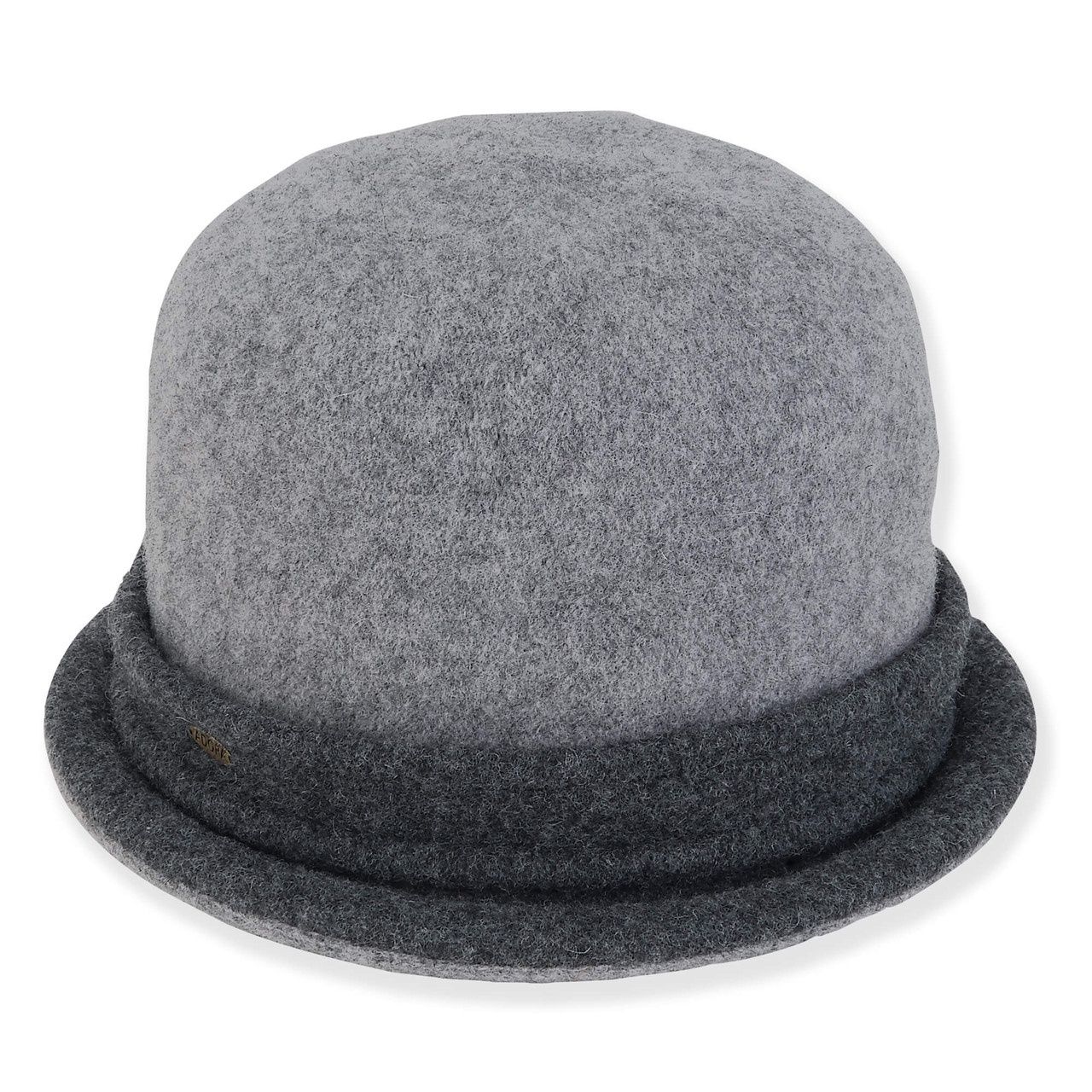 AD1631 | Contrast Band Wool Cloche, Colour: Grey, Size: O/S