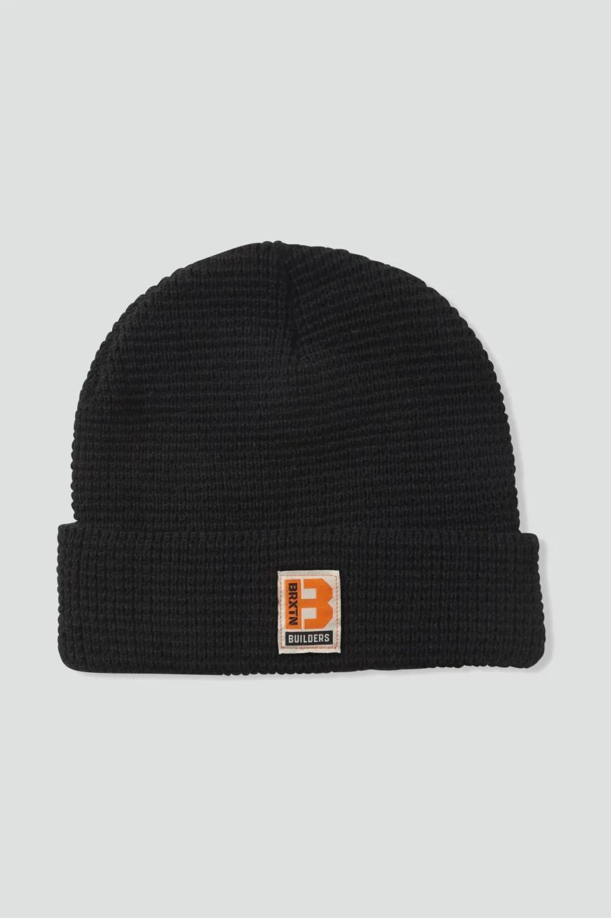Builders Waffle Knit Beanie, Colour: Black, Size: O/S