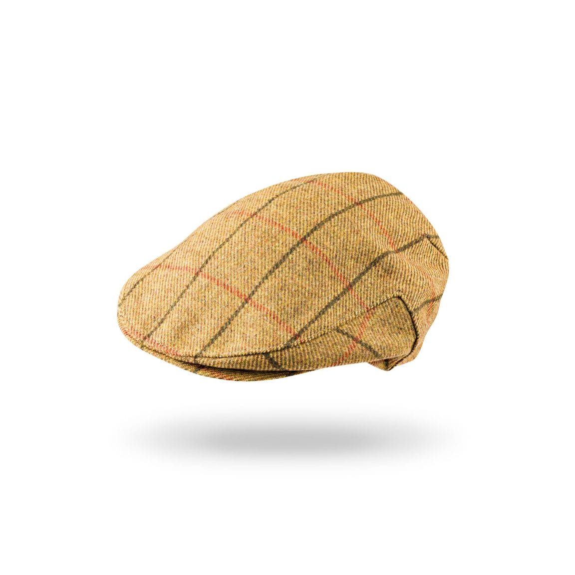 Irish Tweed Cap Yellow Rust Overcheck, Size: Small