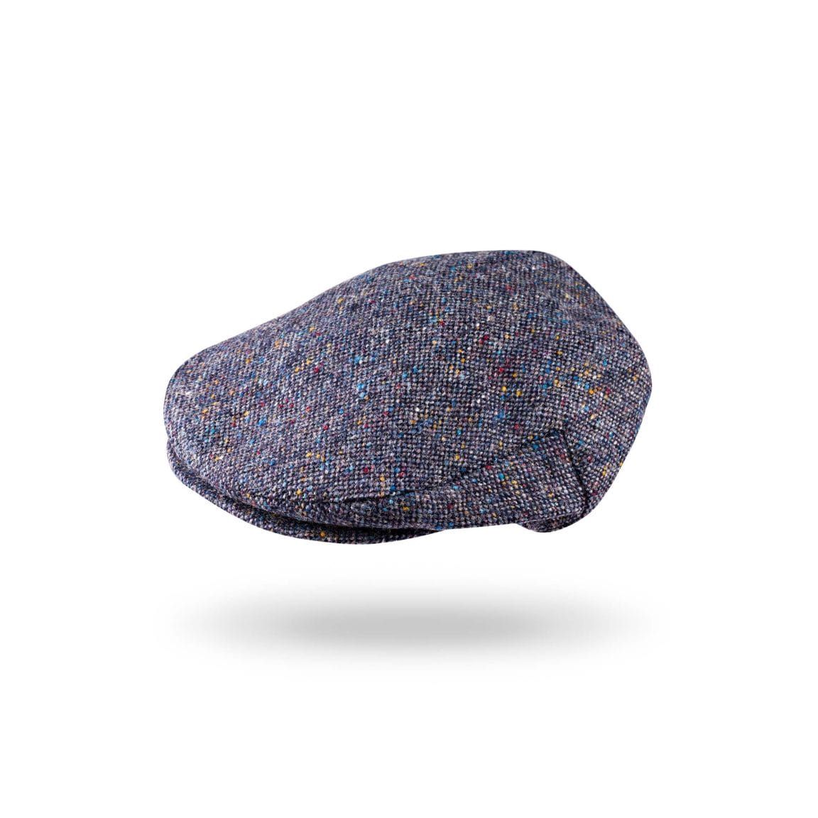 Irish Tweed Cap Navy Plain Donegal, Size: Small