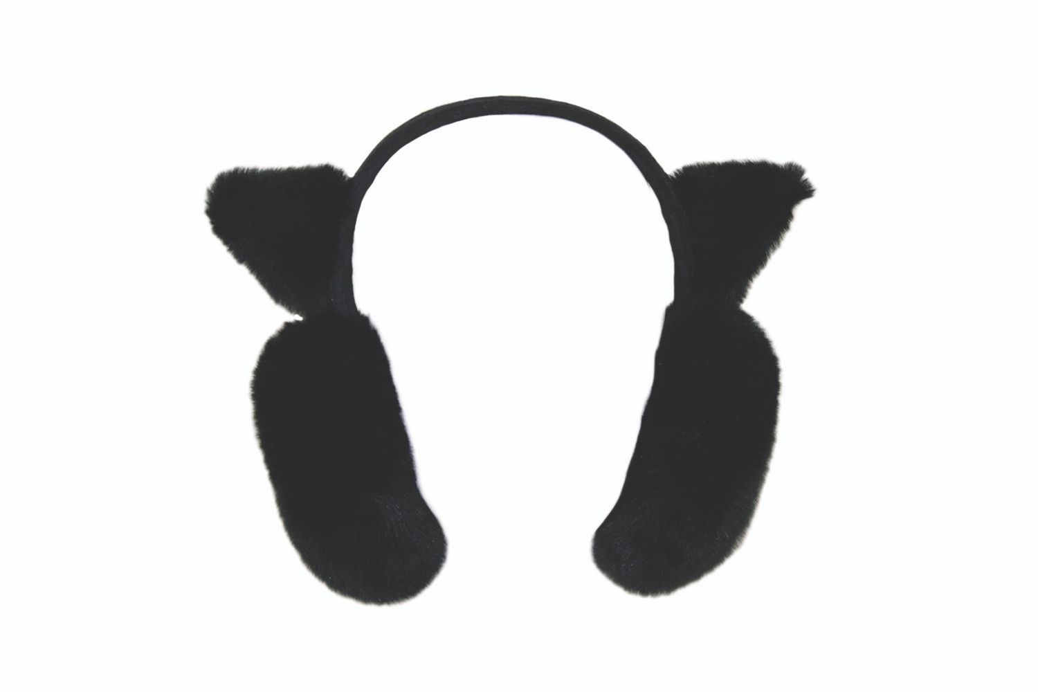 4694 | Kitten Faux Fur Earmuffs, Colour: Black, Size: O/S