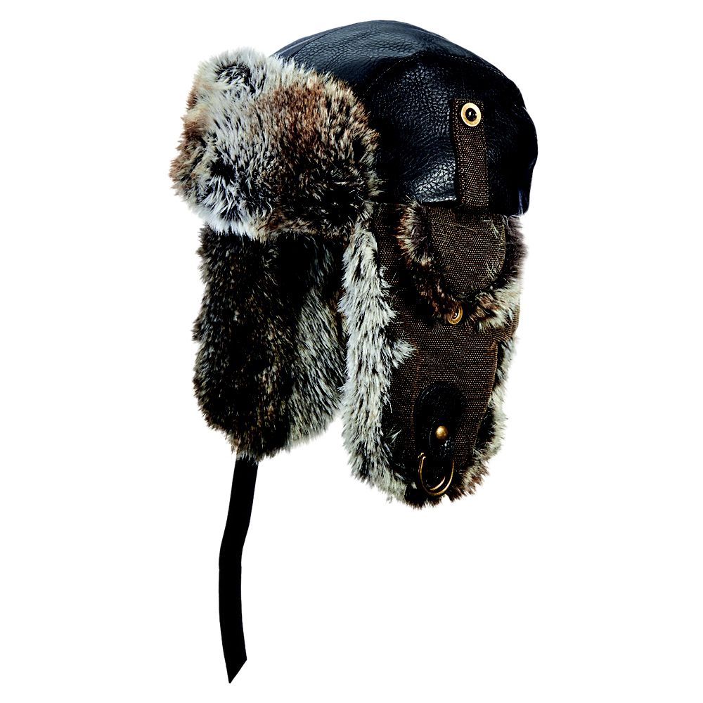 Weather Leather Faux Fur Trapper Hat, Colour: Brown, Size: Medium