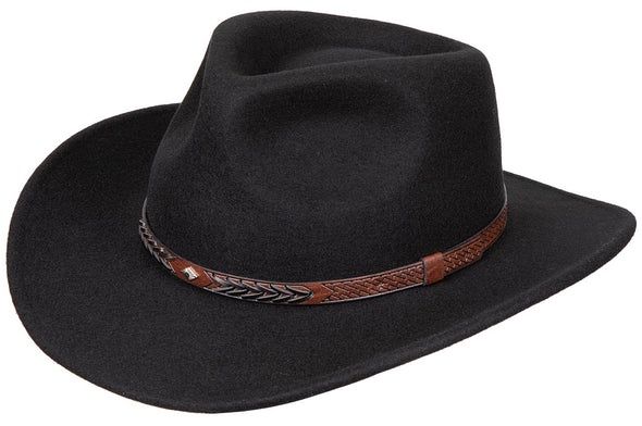 Wool Felt Safari Hat, Colour: Black, Size: Medium
