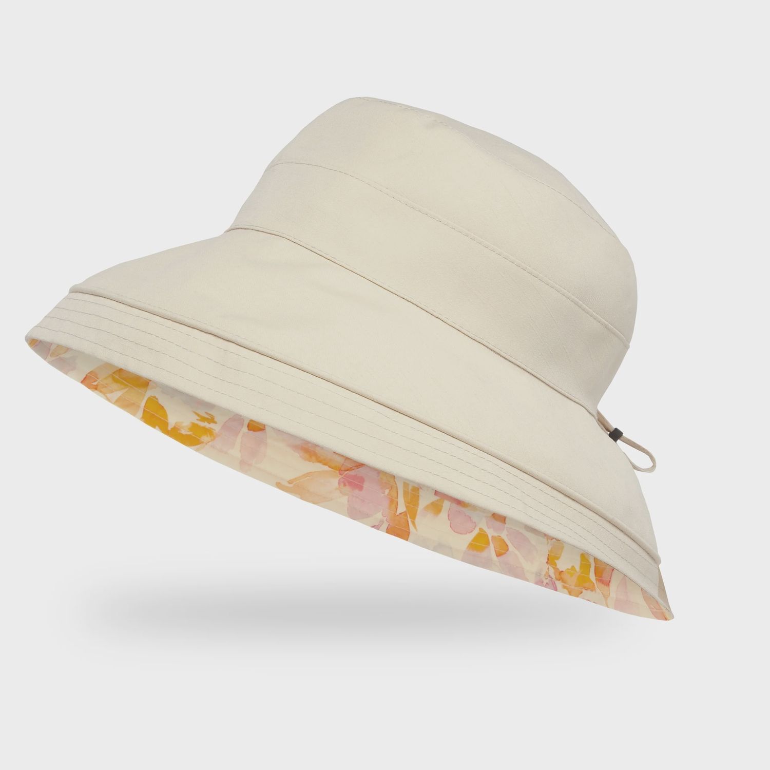 Natural Blend Kettle Rversible Bucket Hat, Colour: Magnolia/Pink Petals, Size: Medium/Large