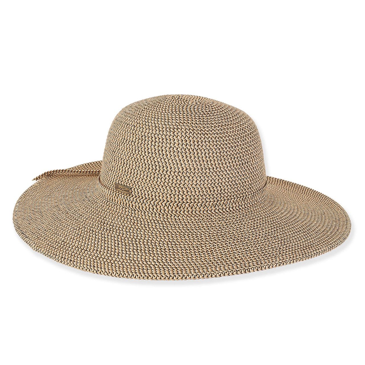 HH2969 Alisha Paper Braid Floppy Hat, Colour: Black B, Size: O/S