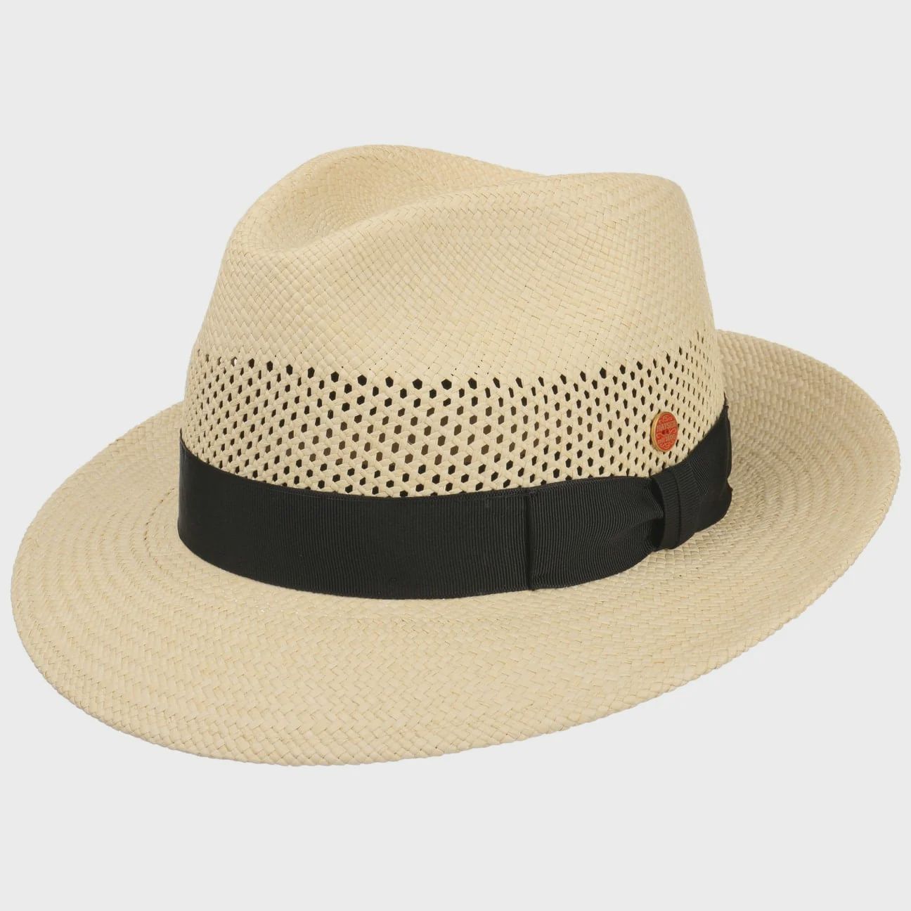 Imperia Genuine Handwoven Panama Hat, Colour: Natural/Black, Size: 55cm Small