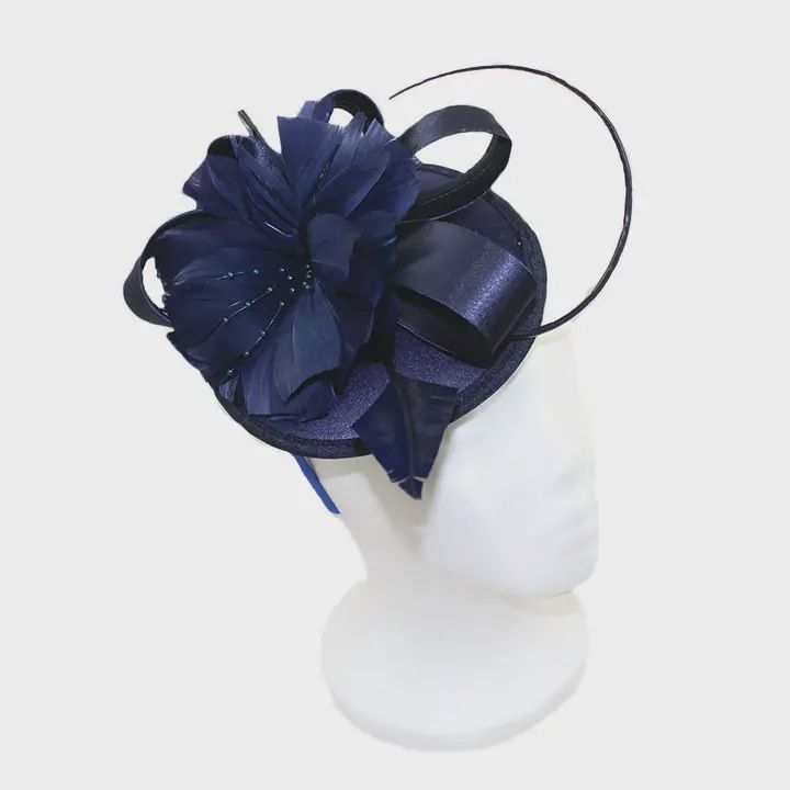 4832 Fascinator Headband, Colour: Navy, Size: O/S