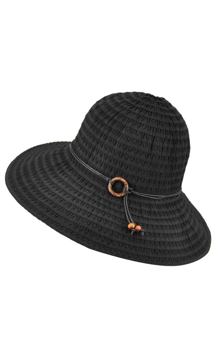 Coconut Ring Safari Hat, Colour: Black, Size: O/S