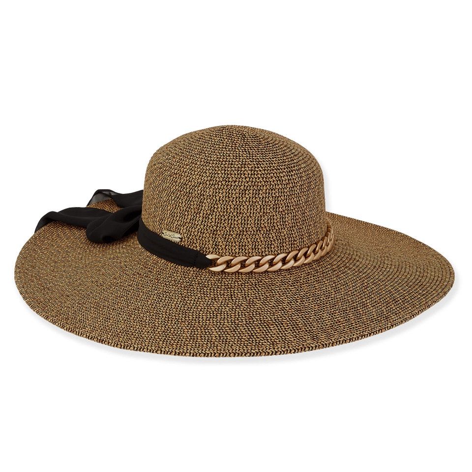 HH2973 Carina | Women's Paper Braid Floppy Hat, Colour: Black B, Size: O/S