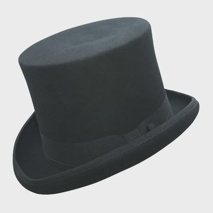 Edward Australian Wool Top Hat, Colour: Black, Size: Small