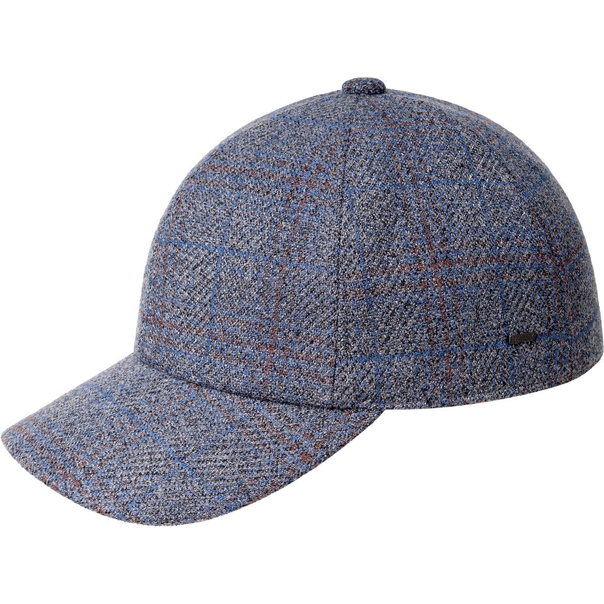 Nesbit Baseball Cap with Earflaps, Colour: Navy Multi Plaid, Size: Medium
