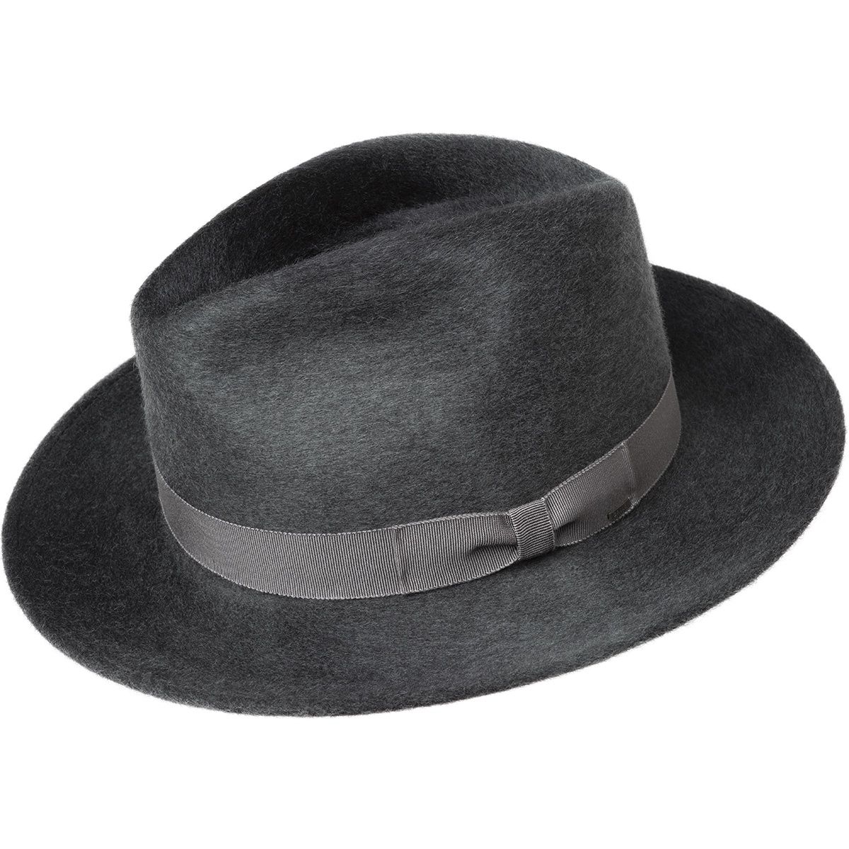 Criss LiteFelt Wool Teardrop Fedora, Colour: Elephant Grey Swirl, Size: Small