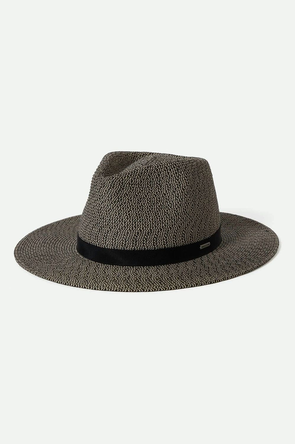 Carolina Straw Packable Travel Hat, Colour: Black/Natural, Size: XS