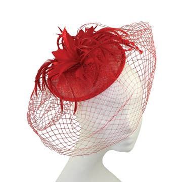 4810 | Fascinator Headband, Colour: Red, Size: O/S