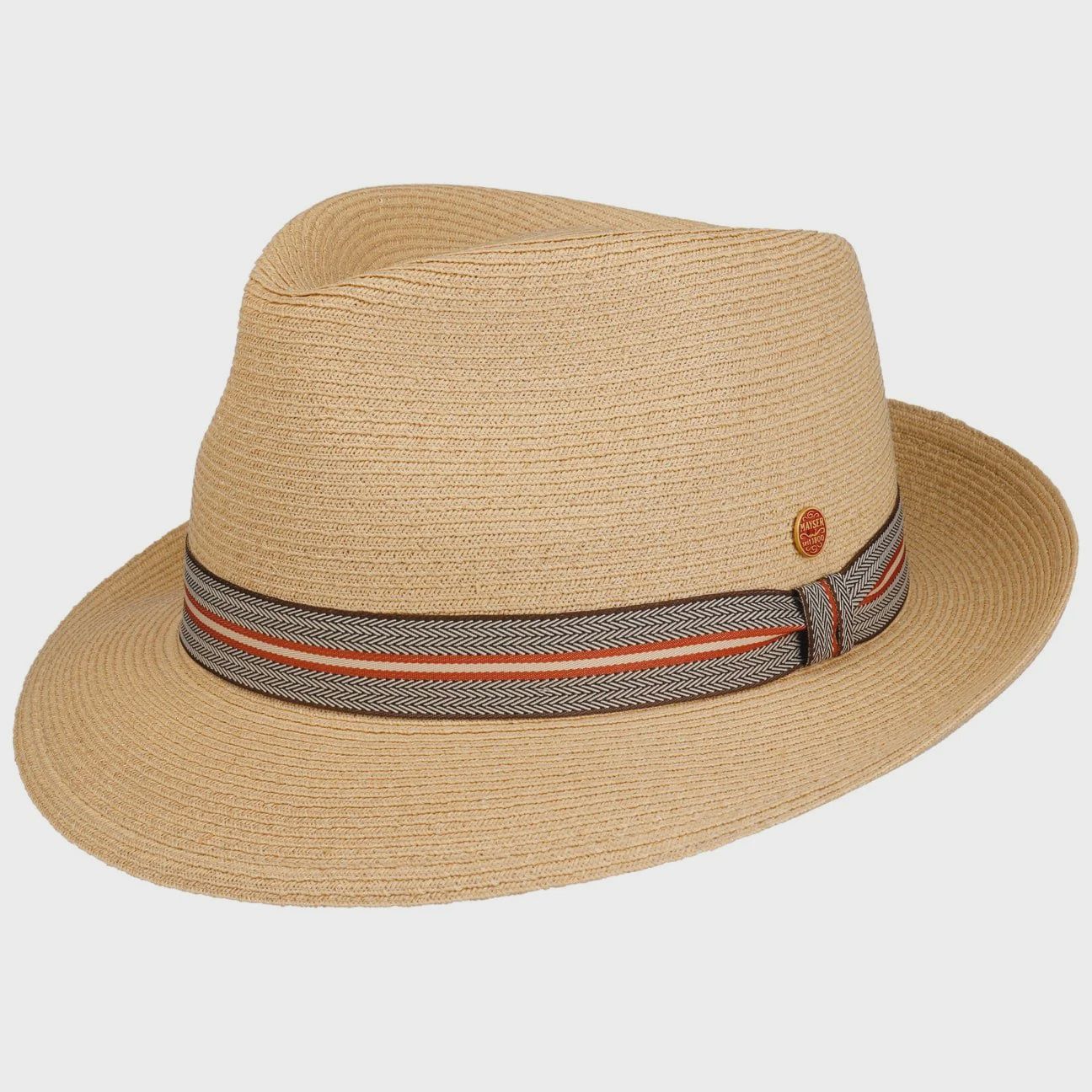 Classic Maleo Trilby Straw Hat, Colour: Beige, Size: 55cm Small