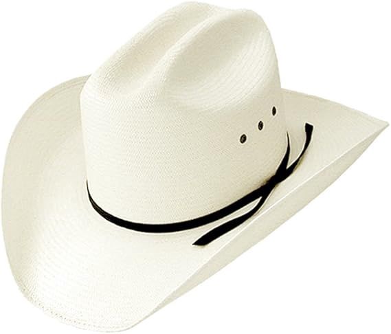 Rodeo Jr. Eyelets Straw Kids Cowboy Hat, Colour: White, Size: O/S