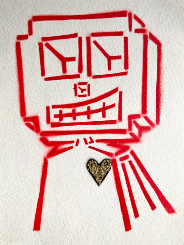 Gold Heart Love Robot