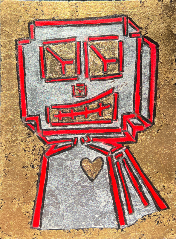 Silver Love Robot