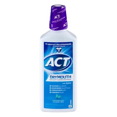ACT Dry Mouth Mouthwash with Xylitol Soothing Mint - 18.0 Fl Oz