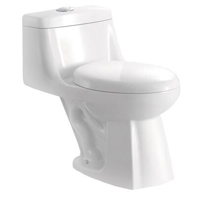 1-Piece Toilet Dual Flush Elongated-Front 4.8L/6L White