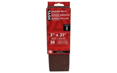 3" x 21" 36 Grit Sanding Belt - 2/pack
