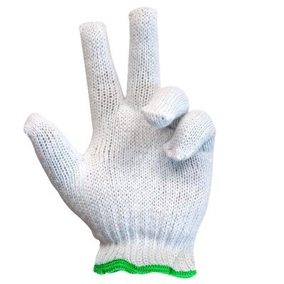 1dz. Knitted Poly/Cotton Gloves White (L)