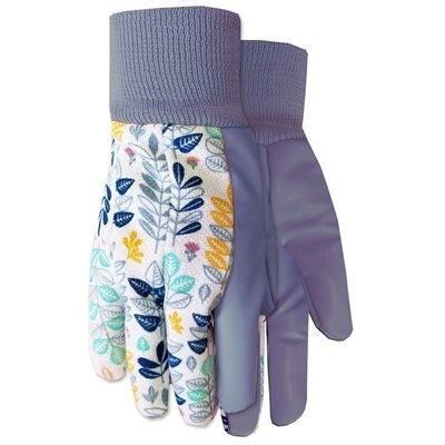 1Pair Gloves Garden Ladies Jersey &#39;N More Coated Size: M Floral