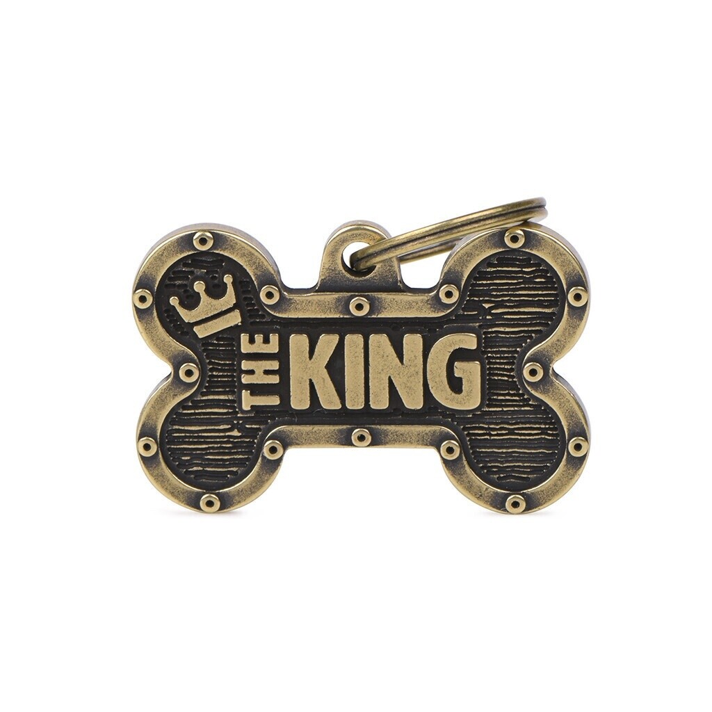 ID Tag Big Bone Bronx ""The King" in English Brass
