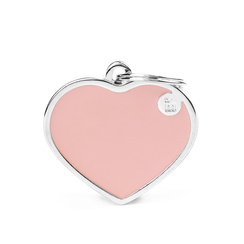 ID Tag Basic Handmade Large Pink Heart