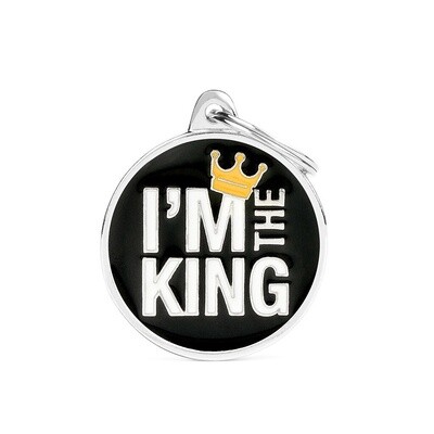 ID Tag Big Circle &quot;I&#39;m The King&quot;