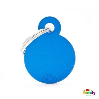 ID Tag Blue Small Circle in Aluminum