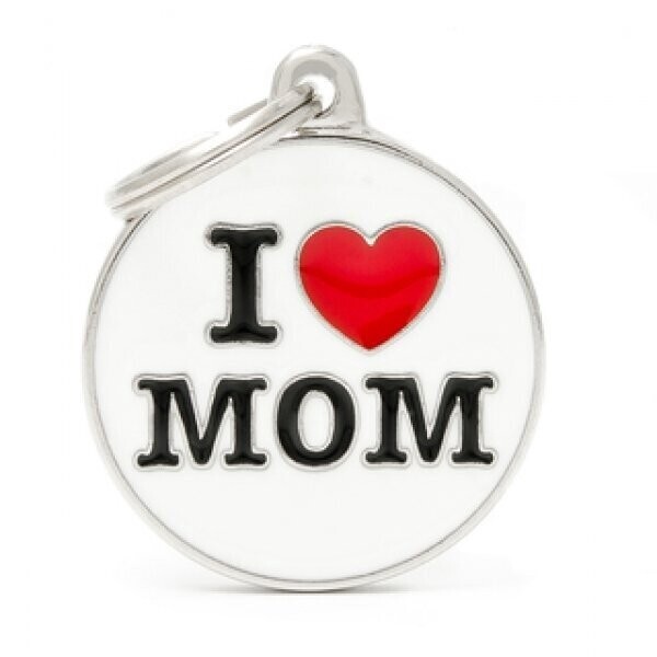 ID Tag Small Circle "I Love Mom"