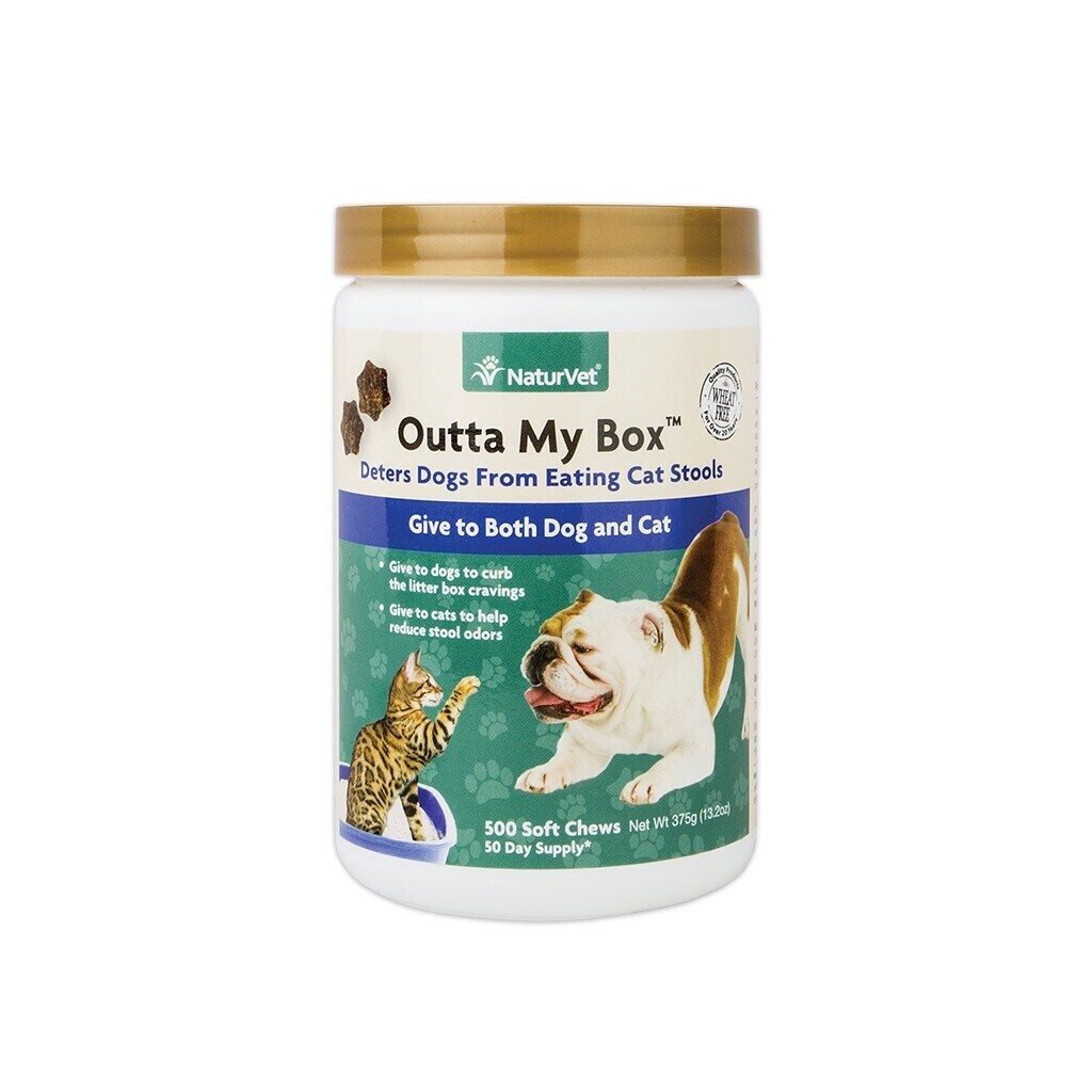 NaturVet Outta My Box Cat Litter Box Deterrent for Dogs, 500 Chews