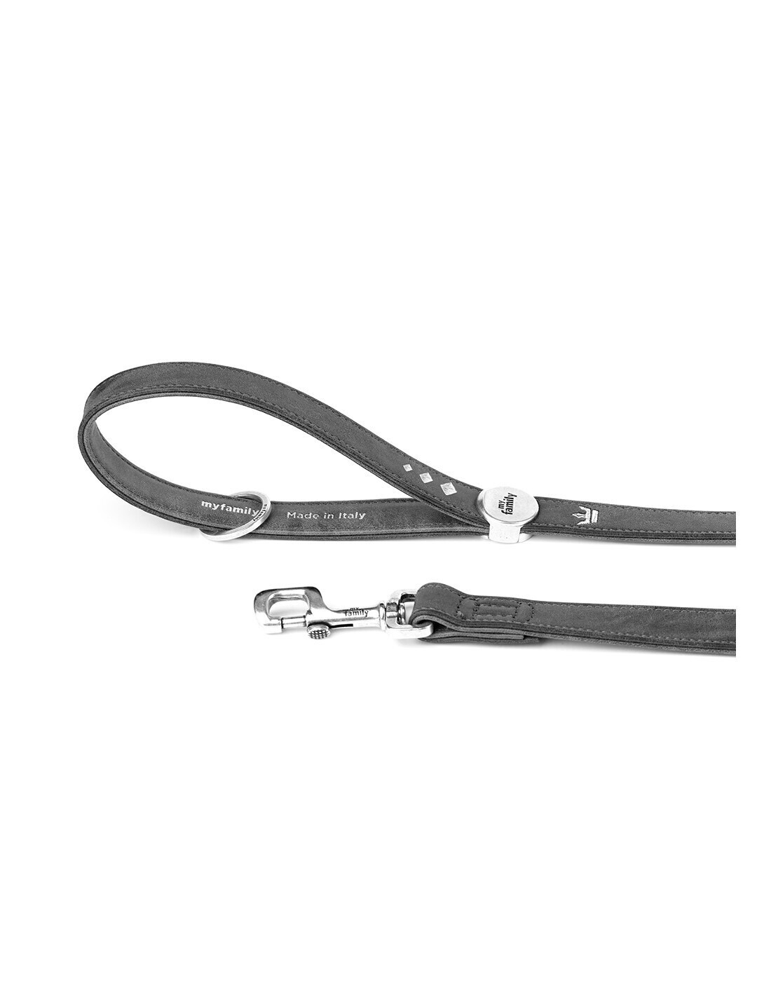 Royal Dog Leash in Fine Crafted Grey Leatherette
