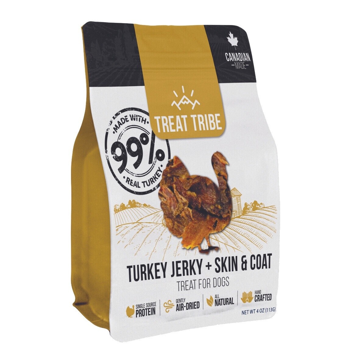 Treat Tribe Turkey Jerky plus skin and coat