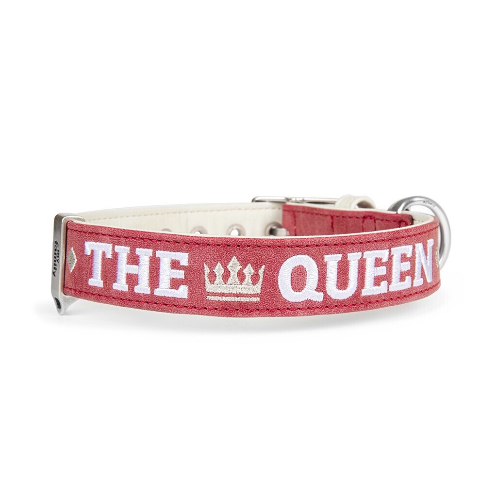 Royal Dog Collar in Fine Crafted Bordeaux Leatherette "The Queen"
