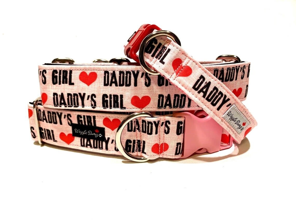 Wiggle Bumz - Daddy's Girl Pink Dog Collar