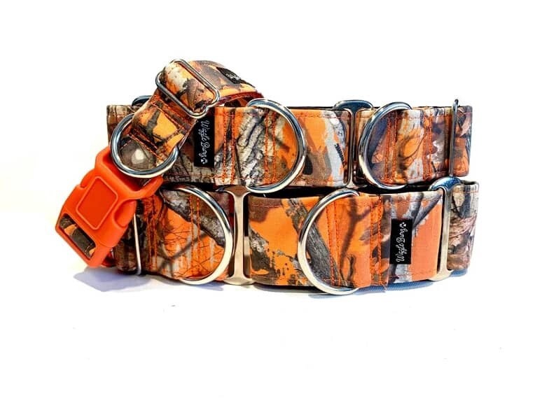 Wiggle Bumz - Tree Camo Orange Dog Collar