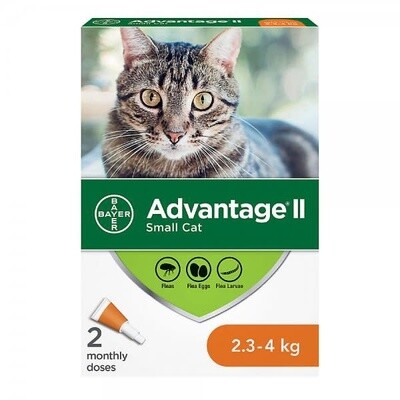 Advantage® II Traitement topique contre les puces pour petits chats une fois par mois - 2,3 à 4 kg