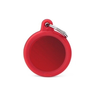 ID Tag Red Circle with Red Rubber