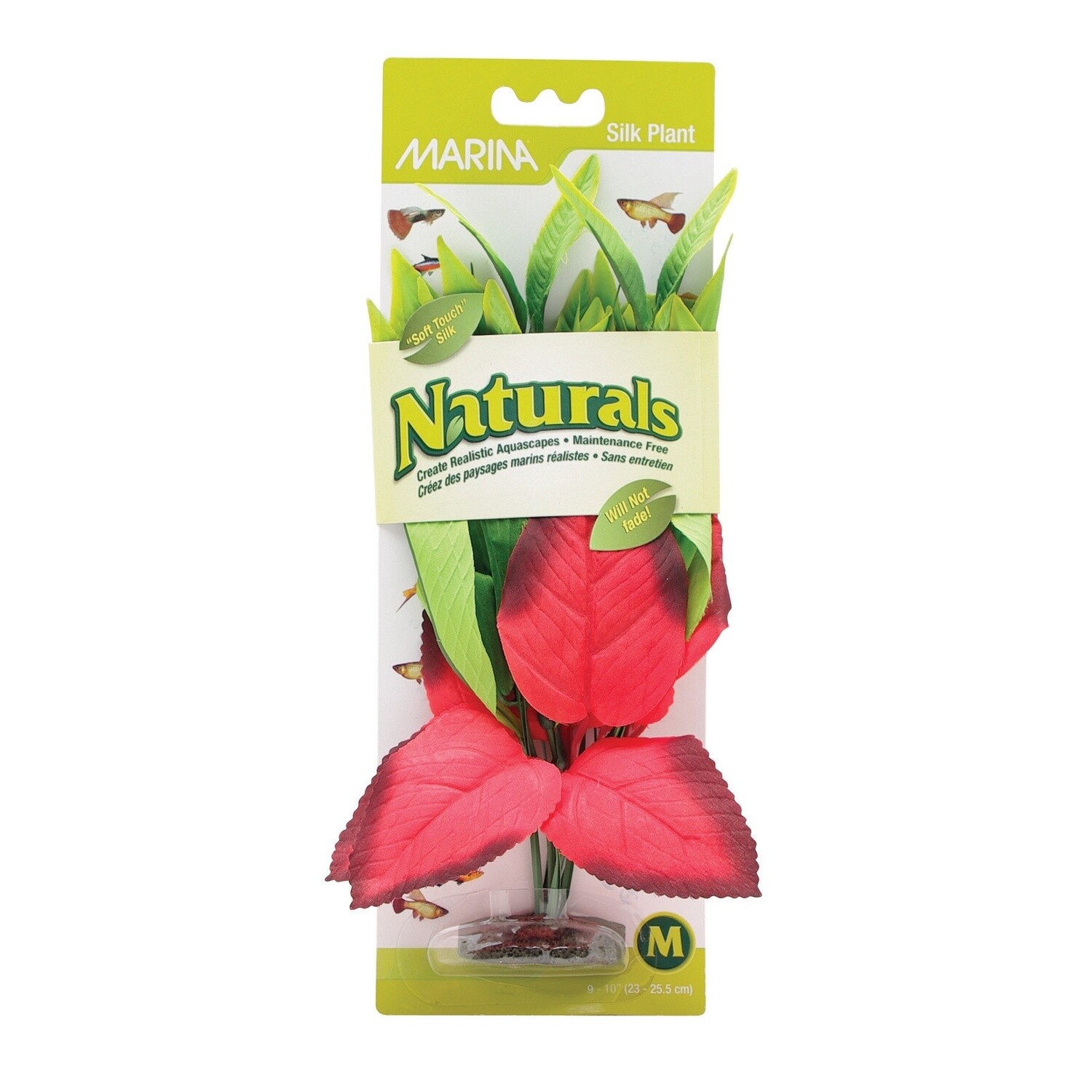 Marina Naturals Red &amp; Green Pickerel Silk Plant - Medium - 9 - 10in (23 - 25.5 cm)